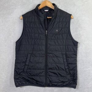 Eden Park Puffer Vest Mens Small Black Padded Gilet Sleeveless Full Zip Casual
